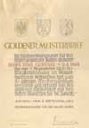 Goldener Meisterbrief Karl Goffart